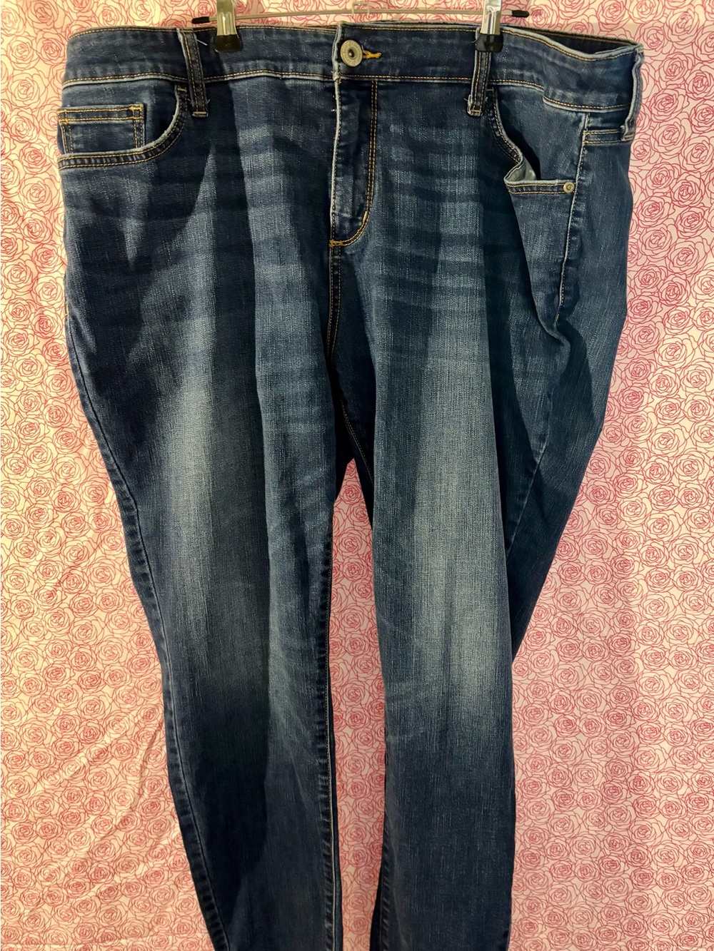 Dark Blue Washed Denim Jeans